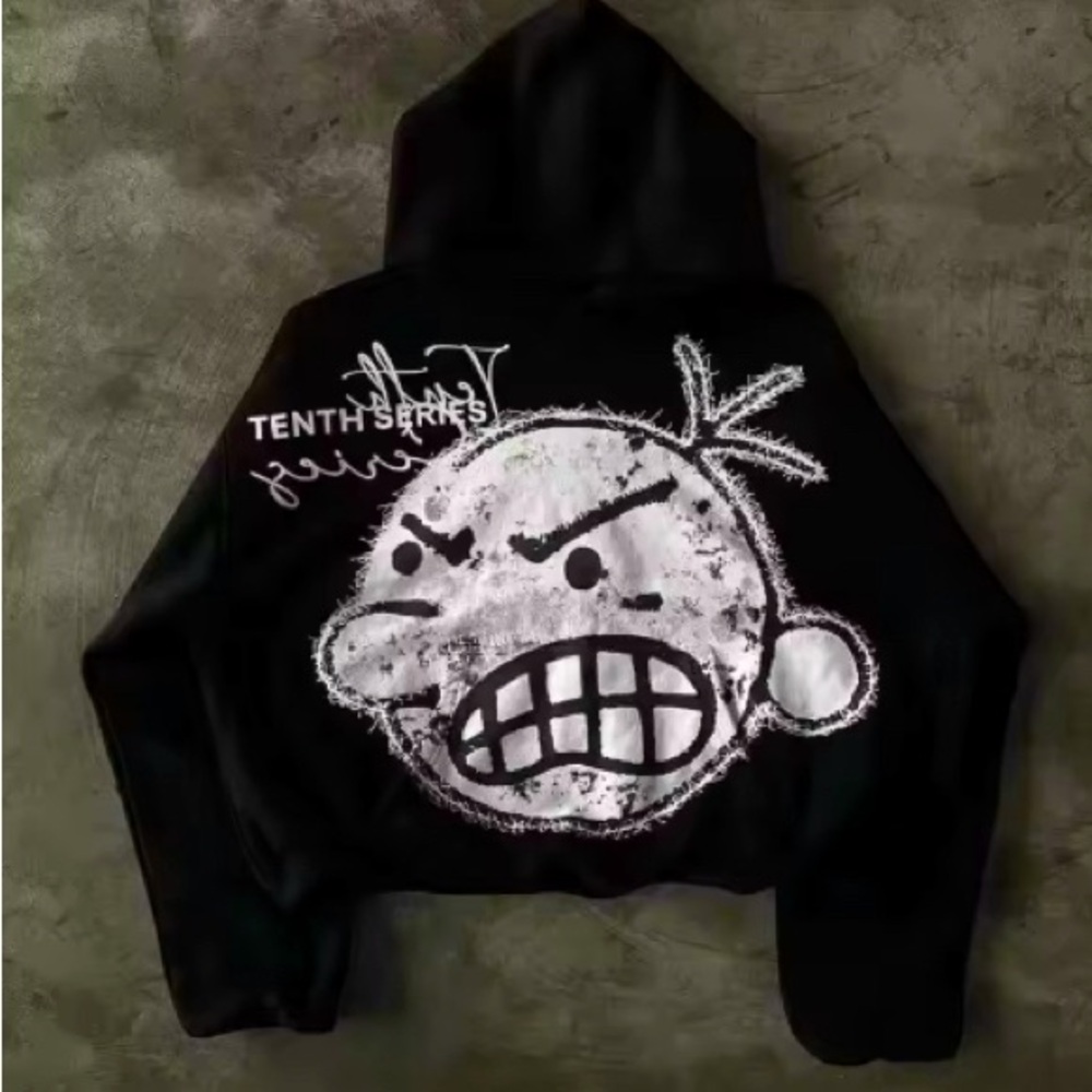 Black Graphic Hoodie with Bold Design